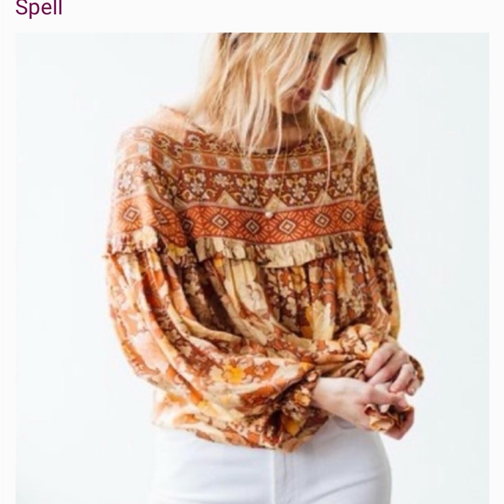 Spell Amethyst Rust Blouse Medium - image 2